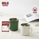 無印良品（MUJI）不銹鋼 雙層馬克杯  水杯 杯子 保溫保冷辦公室 白色 490ml