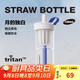 樂(lè )扣樂(lè )扣（LOCK&LOCK）簡(jiǎn)約吸管奶茶杯夏天塑料水杯戶(hù)外便攜提手水杯子720mL白色