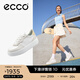 愛(ài)步（ECCO）休閑鞋女 厚底增高百搭平底鞋板鞋休閑運動(dòng)鞋 街頭219613 石灰色/白色/稻黃色21961361220 37