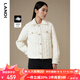 藍(lán)地（LANDI）米白色設(shè)計(jì)感短款?yuàn)A克鵝絨羽絨服女貼袋通勤外套冬新品 乳白色 L