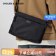蔻一（Cnoles）男士單肩包斜挎男包橫款背包休閑百搭輕便牛津帆布11英寸ipad大容量包包生日禮物送爸爸男朋友老公實用 黑色