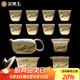 金鑲玉功夫茶具整套裝陶瓷茶壺送人禮品盒高檔羊脂玉白瓷 山水描金13頭