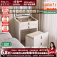 凱薩羅列  KSALOY床頭斗柜梳妝臺收納一體臥室簡(jiǎn)約現代奶油風(fēng)小戶(hù)型臥室翻蓋化妝桌 80CM寬妝臺+三色LED妝鏡+妝凳 【加強升級全多層實(shí)木】假一賠十