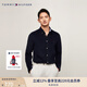 TOMMY HILFIGER秋冬男裝燈芯絨商務(wù)休閑簡(jiǎn)約純色修身長(zhǎng)袖襯衫外套78J3719 藏青色FAP M