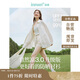 茵曼UPF100+防曬衣女夏時尚襯衫外套 淺杏白 L