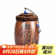 尚言坊小號(hào)紫砂茶葉罐陶瓷木紋茶罐裝茶葉盒便攜迷你旅行存儲(chǔ)密封罐家用 仿木紋湛紅小茶罐(難得糊涂)