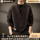 OLJ奢侈高檔品牌美式復古重磅V領(lǐng)開(kāi)衫毛衣男寬松潮牌毛衣休閑針織衫深咖M 適合100-120斤