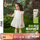 ASK JUNIOR兒童小飛袖連衣裙2025夏季小童網(wǎng)紗裙女童花苞裙公主裙 白色 