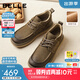 百麗高幫休閑工裝鞋男2025冬季新牛皮革復古潮搭板鞋A2184DM5 卡其色-單里 41 (255mm)