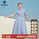 Navigare意大利小帆船女X版短袖連衣裙通勤條紋襯衫裙2322875515 藍(lán) XL 