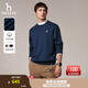 哈吉斯（HAZZYS）男裝 秋款【張晚意明星同款】簡(jiǎn)約休閑男上衣PHIZ圓領(lǐng)基礎衛衣男 淺藏青色LN XL （180/100A 50）