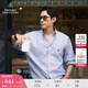 布克兄弟（BrooksBrothers）男士春秋牛津紡扣結(jié)領(lǐng)logo休閑襯衫 B976-藍(lán)色條紋 M