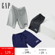 GAP男裝2025夏季新款印花logo輕薄抽繩運(yùn)動(dòng)短褲寬松休閑褲727013