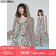 COCOBELLA法式對(duì)絲提花吊帶裙女浪漫荷葉邊度假風(fēng)雪紡連衣裙FR156 花色 L