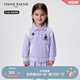 Teenie Weenie Kids小熊童裝25年新款男女寶寶學(xué)院風(fēng)翻領(lǐng)拼接外套 紫色 110 cm