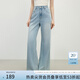 范思藍恩美式復古休閑褲女2025夏新款直筒簡(jiǎn)約牛仔褲2293 淺藍色 S