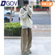 DGOV高領(lǐng)套頭毛衣女秋季新款寬松慵懶風(fēng)軟糯加厚外穿針織衫打底上衣 米白色zt M 建議95-105斤