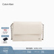 Calvin Klein通勤單肩斜挎包禮物鏈條包包金屬字母CK女包小方包枕頭包DH3571 QDV-蛋殼色 OS
