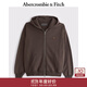 Abercrombie & Fitch經(jīng)典小麋鹿圖案男裝25秋冬新款抓絨寬松連帽衛衣外套122-5540 深棕色 S (175/92A)