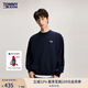 TOMMY JEANS秋冬男女復(fù)古金色鑲邊簽字體字母寬松美式圓領(lǐng)T恤衛(wèi)衣17784 深藍色C87 L