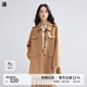 播100%羊毛呢外套女商場(chǎng)同款小個(gè)子學(xué)院風(fēng)短款毛呢大衣BDQ9AD1591 O80陶土色 S