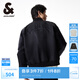 杰克·瓊斯（JACK&JONES）25年男裝秋季外套男士棒球領(lǐng)寬松休閑重磅刺繡夾克外套飛行員夾克 黑色E41 M (175)
