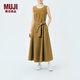 無(wú)印良品（MUJI） IDEE 女式 泡泡紗 無(wú)袖連衣裙 女裝裙子夏季長(cháng)裙 GAD62C4S 深米色 均碼 165/88A
