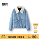 森馬（Semir）牛仔外套女冬季仿羊羔毛翻領(lǐng)夾棉寬松2025工裝風(fēng)夾克109725108017