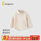 童泰（TONGTAI）寶寶打底衫春秋嬰兒衣服男女童休閑外出T恤高領(lǐng)翻領(lǐng)上衣米白90cm