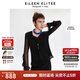 朗姿歐洲EiLEEN ELITEE2025年夏新款黑色襯衣上衣荷葉邊雪紡襯衫 黑色 M