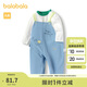 巴拉巴拉兒童衣服男童春秋套裝背帶褲兩件套時尚洋氣