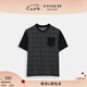 蔻馳（COACH）奧萊男士經(jīng)典標(biāo)志老花春夏款短袖T恤圓領(lǐng)純棉休閑舒適 木炭灰色 經(jīng)典標(biāo)識 L