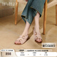 真美詩(shī)（Joy&peace）董璇同款?yuàn)A心軟糖25夏新款羊絨鉆扣勃肯涼鞋女YVT26BL5【預(yù)售】 粉色 38