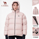 駱駝（CAMEL）抱抱戶(hù)外羽絨服短款拒水保暖外套面包服 PN121L白玉粉 S