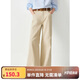 ELLE KIDS25年春裝新款女童老錢(qián)風(fēng)簡(jiǎn)約全棉松緊腰牛仔褲微喇刺繡休閑長(zhǎng)褲