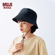 無(wú)印良品（MUJI） 透氣 可折疊收納 漁夫帽 帽子  帶掛繩 黑色5S 均碼 56-59cm