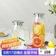 樂(lè )扣樂(lè )扣（LOCK&LOCK）涼水壺耐熱玻璃泡茶檸檬水果水杯子帶把家用大容量玻璃茶水杯1.2L