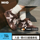 MIO米奧薄底德訓(xùn)鞋女2025秋季新款高幫運動拼色雙鞋帶時尚休閑鞋 咖啡/粉色 36 (230mm)