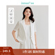 茵曼（INMAN）【商場(chǎng)同款】萊賽爾亞麻小西裝2025夏女裝新款短袖短外套上衣 珍珠白 S