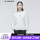 S.DEER圣迪奧春女裝時尚百搭寬松休閑直筒型文藝褶皺蝙蝠袖T恤S20180225 白色/90 L 170