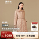 波司登（BOSIDENG）輕薄鵝絨羽絨服女中長(cháng)90絨收腰顯瘦商務(wù)通勤保暖連帽外套 淡栗摩卡7583 S 160/84A