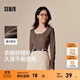 森馬長(cháng)袖T恤女短款撞色打底衫簡(jiǎn)約風(fēng)秋季假兩件修身衣服顯瘦百搭 深咖啡50954 M