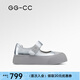 GG-CC【陳都靈同款】銀河微光瑪麗珍鞋銀色厚底芭蕾單鞋女G25U4817 銀色 34