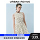 UR2025秋季新款女裝法式波點(diǎn)蝴蝶結裝飾無(wú)袖連衣裙UWG750189 米白印花 S