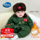 迪士尼（Disney）軍大衣兒童套裝加絨軍綠色嬰兒棉衣加厚寶寶棉服東北小孩冬季衣服 軍大衣_分體款送帽子包包 100 cm 建議26-30斤