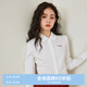 樂町俏皮甜美娃娃領(lǐng)襯衫撞色繡花時尚白色內(nèi)搭上衣 白色（現(xiàn)貨） M