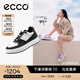 愛(ài)步（ECCO）板鞋女 倪妮同款增高厚底輕盈透氣百搭拼色休閑鞋 街頭ACE856823 黑色/灰白色85682350020 38