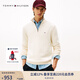 TOMMY HILFIGER【半拉鏈小高領(lǐng)】25新款秋冬男純棉平紋立領(lǐng)商務(wù)休閑針織衫 【休閑合身版】米白色AEF XS （推薦：120斤以下）