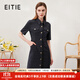 愛特愛（EITIE）高級感翻領(lǐng)單排扣襯衫連衣裙修身顯瘦通勤夏新款B2307124 深海藍(lán)31 S 155