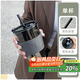 拜杰玻璃水杯竹節杯帶吸管水杯帶蓋咖啡杯禮物玻璃飲料杯杯子450ML
